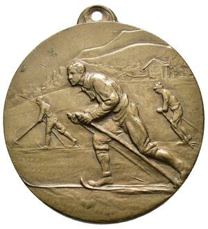obverse: Medaglie Italiane. Ventennio Fascista (1922-1943). Medaglia Sportiva senza data. Sci di fondo. AE 25,37 g - 39,8 mm. SPL