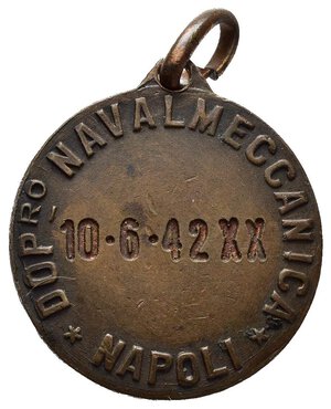 reverse: Medaglie Italiane. Ventennio Fascista (1922-1943). Napoli. Medaglia Dopolavoro Navalmeccanica Napoli 1942 anno XX. AE 5,78 g - 23,1 mm. BB+