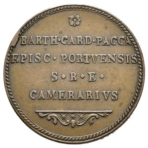 reverse: Medaglie Papali. Sede Vacante 1823. Camerlengo Cardinale Bartolomeo Pacca (1756-1844). Medaglia coniata. AE (14,78 g - 30 mm) Opus Pasinati. Boccia 78. Rara. qSPL