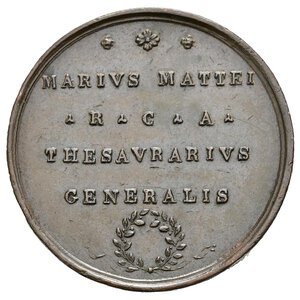 reverse: Medaglie Papali. Sede Vacante 1830. Tesoriere Generale Monsignore Mario Mattei. Medaglia in bronzo AE (15,48 g - 31,2 mm) Opus Cerbara. Boccia 93. SPL+