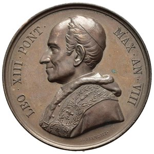 obverse: Medaglie Papali. Leone XIII (Gioacchino Pecci) 1878-1903. Medaglia anno VIII. AE (39 g - 44 mm). SPL+