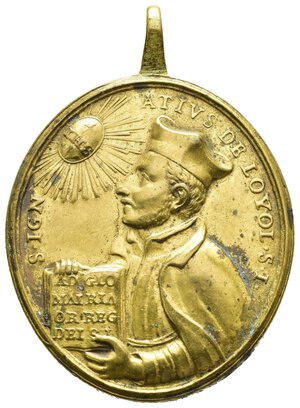 obverse: Medaglie Religiose. Medaglia Sant Ignazio di Loyola - Santo Stanislao. AE dorato (34,7 g - 42x56 mm). SPL