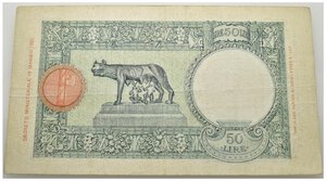 reverse: Banconote Italiane - Regno d’Italia - Vittorio Emanuele III (1900-1945) - Africa Orientale Italiana – Lire 50 – Decreto 12.9.1939 - Non Comune (NC) - Conservazione BB. Crapanzano OI 55 