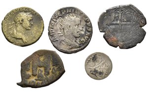 obverse: Monete antiche. Lotto di 5 monete da catalogare. Nr. Reg. 589/24