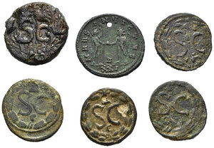 reverse: Monete antiche. Lotto di 6 monete romane imperiali da catalogare. AE. Nr. Reg. 589/24