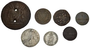 obverse: Zecche Italiane. Lotto di 7 monete. Luigino, 1/4 lira 1823 Milano, Granducato di Toscana, Stato Pontificio, Carlo Felice