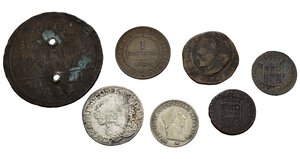 reverse: Zecche Italiane. Lotto di 7 monete. Luigino, 1/4 lira 1823 Milano, Granducato di Toscana, Stato Pontificio, Carlo Felice