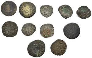 reverse: Zecche Italiane. Lotto di 9 monete italiane da catalogare + 1 di area francese. Perugia, Chieti, Venezia, Ravenna.