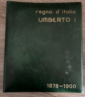 obverse: Regno d Italia. Umberto I. Album tematico usato, vuoto senza monete. Pagine interne in buone condizioni, inclusi fogli per ori e colonie.