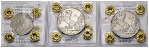 obverse: Regno d Italia. Vittorio Emanuele III. Lotto di 3 monete. 25 centesimi 1902 e 10 lire 1927 ** due rosette (2). Periziate SPH - BB