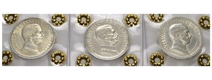 reverse: Regno d Italia. Vittorio Emanuele III. Lotto di 3 monete: 2 lire 1914 (qFDC), 1915 (qSPL), 1916 (qSPL) 