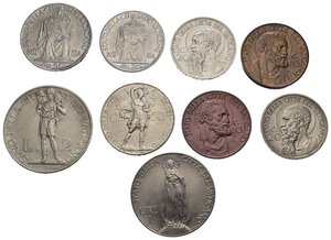 reverse: Vaticano. Pio XI e Pio XII. Lotto di 9 monete in alta conservazione, tutte diverse per data o tipo. qFDC-FDC