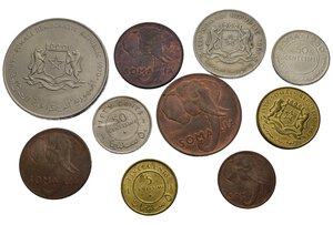 obverse: Monete Mondiali. Africa. Somalia e AFIS. Lotto di 10 monete
