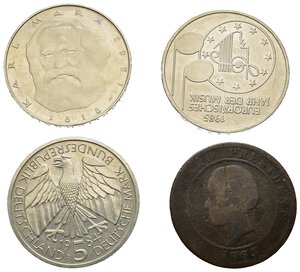 reverse: Monete mondiali. GERMANIA - HAITI. Lotto di 4 monete