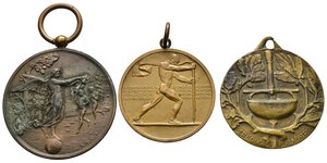 obverse: Medaglie Italiane. Lotto di 3 medaglie (Corsa pedestre opus Ferrea; in memoria della grande vittoria; torneo di scherma sotto il patronato di Mussolini)