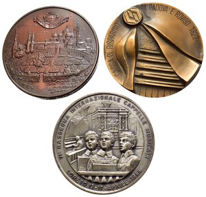 obverse: Medaglie Italiane. Lotto di 3 medaglie di grande modulo (ca. 60 mm cad)