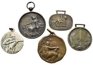 obverse: Medaglie Italiane. Lotto di 5 medaglie di cui una in argento