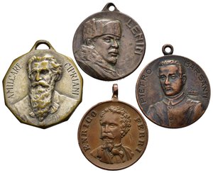 obverse: Medaglie Italiane. Personaggi. Lotto di 4 medaglie. AE. Lenin - Amilcare Cipriani - Enrico Ferri - Pietro Barsanti