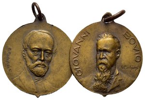 obverse: Medaglie Italiane. Repubblica Sociale. Coppia di medaglie in bronzo, 1921 e 1922 (Giovanni Bovio). AE (21,5 mm). SPL+