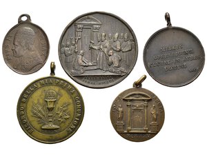 reverse: Medaglie religiose e papali. Lotto di 5 medaglie