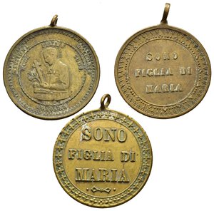 reverse: Medaglie Religiose. Lotto di 3 medaglie. Roma e Bologna. AE