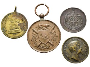 obverse: Medaglie. Lotto di 4 medaglie. Vittorio Emanuele II, Garibaldi, Roma rivendicata, Roma Capitale 1897
