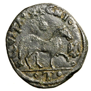 reverse: L AQUILA. Ferdinando I (1458-1494) Cavallo. Busto rad. a ds. R/ Cavallo verso ds.; sopra, rosetta, davanti, aquiletta. CNI 229; MIR 95   (g. 2,07)   CU   RARO  +BB