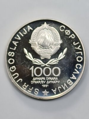 reverse: 1000 DINARI 1981 JUGOSLAVIA FS 