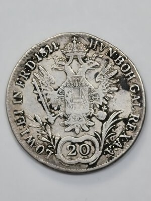 reverse: 20 KREUZER 1811 AUSTRIA MB