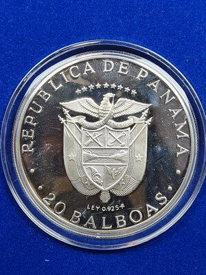 reverse: 20 BALBOAS 1974 PANAMA FS