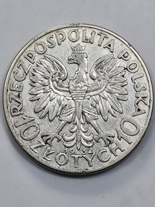 reverse: 10 ZLOTY 1932 POLONIA BB