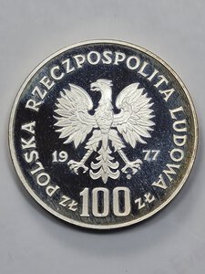 reverse: 100 ZLOTY 1977 POLONIA FS