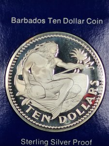 obverse: 10 DOLLARI 1974 BARBADOS NETTUNO FS
