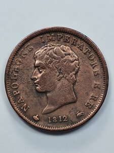 obverse: 1 SOLDO 1812 NAPOLEONE I MB/QBB