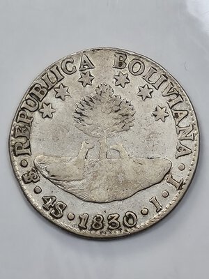 reverse: 4 SUELDOS 1830 BOLIVIA MB/BB