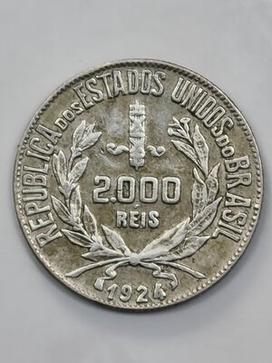 reverse: 2000 REIS 1924 BRASILE MB/BB