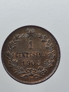 reverse: 1 CENTESIMO 1905 VITTORIO EMANUELE III ROMA FDC