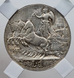 reverse: 1 LIRA 1912 VITTORIO EMANUELE III ROMA SPL