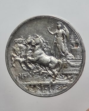 reverse: 1 LIRA 1915 VITTORIO EMANUELE III ROMA BB+