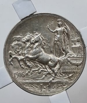 reverse: 1 LIRA 1916 VITTORIO EMANUELE III ROMA SPL