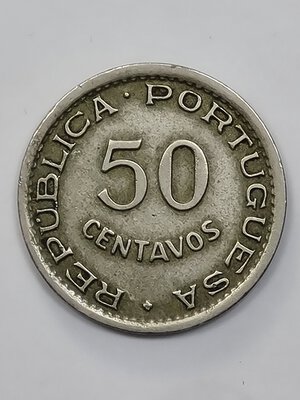 obverse: 50 CENTAVOS 1949 CAPO VERDE MB (NC)
