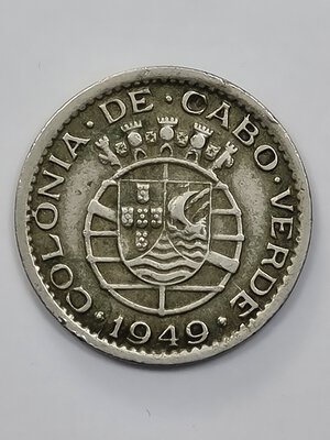 reverse: 50 CENTAVOS 1949 CAPO VERDE MB (NC)