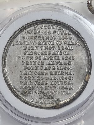 reverse: MEDAGLIA GRAN BRETAGNA REGINA VITTORIA PROLE FAMIGLIA REALE 1850 BB/SPL (R )