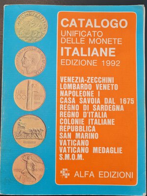 obverse: CATALOGO UNIFICATO DELLE MONETE ITALIANE 1992 