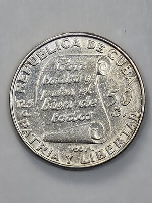 reverse: 50 CENT 1953 CUBA BB