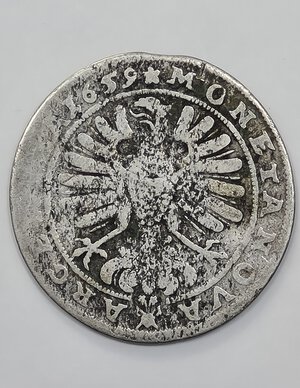 reverse: 15 KREUZER 1659 AUSTRIA-LEGNICA E BRZEG B (RR )