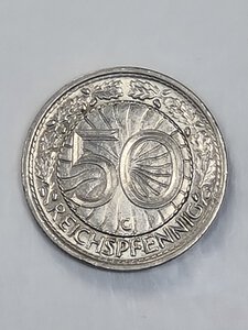 reverse: 50 REICHPFENNIG 1938 g GEERMANIA FDC