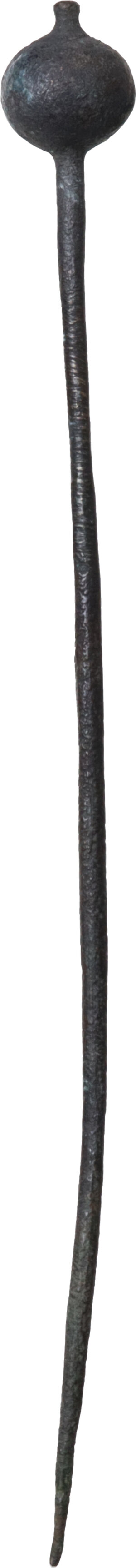 obverse: BRONZE NEEDLE Roman period, c. 1st - 4th century AD. Bronze needle with large head. Lenght: 124 mm