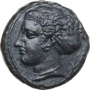 obverse: Syracuse. Second Democracy (466-405 BC). AE Hemilitron. Obverse die signed by the artist Eu(kleidas), c. 405-400 BC