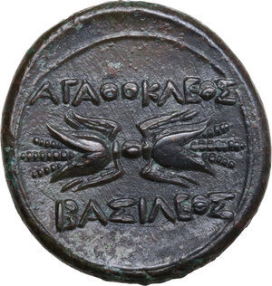 reverse: Syracuse. Agathokles (317-289 BC). AE Litra, c. 295 BC